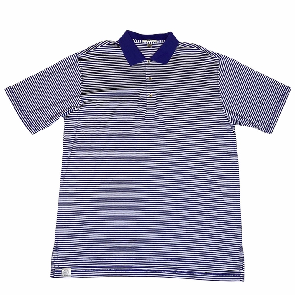 Peter Millar Stretch Stripe Golf Polo Shirt Purple